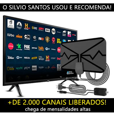 Antena Box HDTV 4k + Brinde - Libera + de 2.000 Canais Exclusivos de Graça